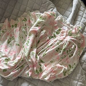 SweetHoney Pink and Green Floral Kids Pajamas Robe
